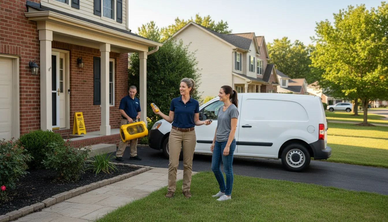 Residential water damage restoration in Dewitt, IL